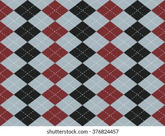 Argyle seamless pattern. Red,black,blue,white color.