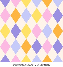 Argyle seamless pattern. Vector colorful background. Texture for print, textile, fabric.