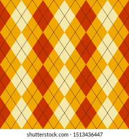 argyle seamless vector pattern in autumn colors