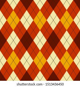 argyle seamless vector pattern in autumn colors