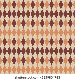 argyle seamless vector pattern in autumn colors. Traditional geometric vector argyle stitched background art for gift wrapping, socks, sweater, jumper, or trendy classic fashion