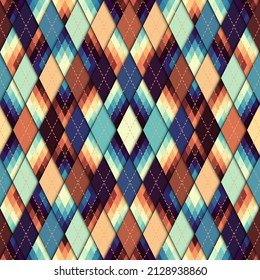 Argyle seamless vector pattern background. Pattern of a rhombuses.