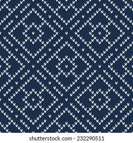 Argyle Sweater Design. Seamless Knitted Pattern