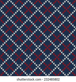 Argyle Sweater Design. Seamless Knitted Pattern