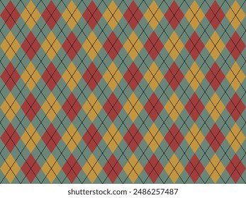 Argyle traditional vector pattern.Seamless geometric illustration pattern.Scotland argyll intarsia pastel element style .Design for fabric clothing,sweater,socks,wrapping,tablecloth,blanket,decoration