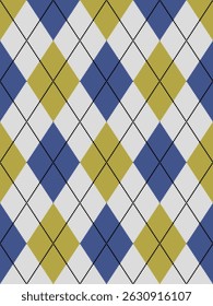 Argyle traditional vector pattern.Seamless geometric illustration pattern.Scotland argyll intarsia pastel element style .Design for fabric clothing,sweater,socks,wrapping,tablecloth,blanket,decoration