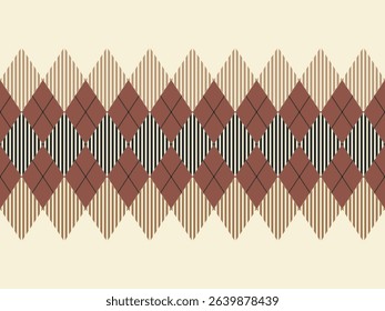Argyle traditional vector pattern.Seamless geometric illustration pattern.Scotland argyll intarsia pastel element style .Design for fabric clothing,sweater,socks,wrapping,tablecloth,blanket,decoration
