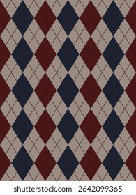 Argyle traditional vector pattern.Seamless geometric illustration pattern.Scotland argyll intarsia pastel element style .Design for fabric clothing,sweater,socks,wrapping,tablecloth,blanket,decoration