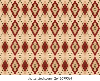 Argyle traditional vector pattern.Seamless geometric illustration pattern.Scotland argyll intarsia pastel element style .Design for fabric clothing,sweater,socks,wrapping,tablecloth,blanket,decoration