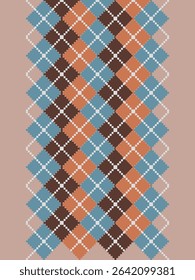 Argyle traditional vector pattern.Seamless geometric illustration pattern.Scotland argyll intarsia pastel element style .Design for fabric clothing,sweater,socks,wrapping,tablecloth,blanket,decoration