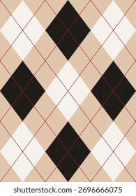 Argyle tradicional vetor pattern.Seamless geométrica ilustração pattern.Scotland argyll intarsia pastel element style.Design para roupas de tecido, camisola, meias, envoltório, toalha de mesa, cobertor, decoração.
