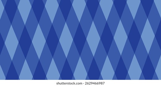 Argyle vector pattern. Light and dark blue. Seamless geometric background for fabric, textile, men's clothing, wrapping paper. Backdrop for Little Man (baby boy) party invite card, father's day
