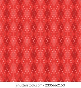 Argyle vector pattern. Argyle pattern. Red argyle pattern. Seamless geometric pattern for clothing, wrapping paper, backdrop, background, gift card, sweater.