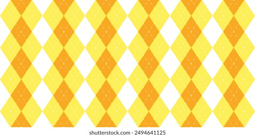 Patrón de Vector Argyle. Patrón Argyle. Patrón de ángulo de tono amarillo. Patrón geométrico sin costura para la ropa, papel de envoltura, fondo, fondo, Tarjeta de regalo.