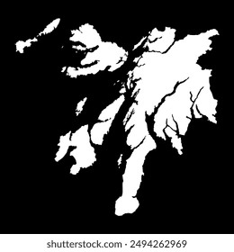 Argyll and Bute map, council area of Scotland. Vector illustration.