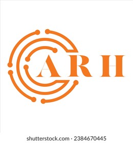 ARH letter design.ARH letter technology logo design on white background.ARH Monogram logo design for entrepreneur and business