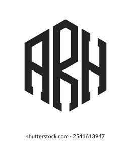 ARH Logo Design. Initial Letter ARH Monogram Logo using Hexagon shape
