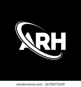 ARH logo. ARH letter logo design. Initials ARH logo linked with circle and uppercase monogram logo. ARH typography for technology, business and real estate brand.