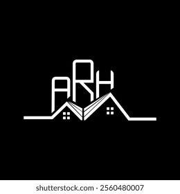 ARH Real state logo design, ARH simple and modern logo. ARH luxurious alphabet design  
