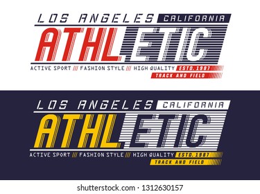 Arhletic Los Angeles typography design, for screen printing and others. Vector image illustrator