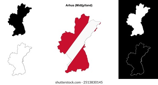 Conjunto de mapas do município de Arhus