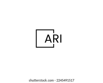 Letra ARI Ilustración del vector de diseño del logotipo inicial