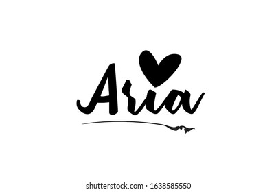 Aria Name Text Word Love Heart Stock Vector (Royalty Free) 1638585550 ...