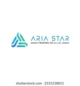 Aria Star Text Logo Vector Design, Aria Star minimal logo design,  Aria Star Logo Vector Art illustration with white background, 