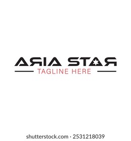 Aria Star Text Logo Vetor Design, Aria Star design de logotipo mínimo, Aria Star Logo Vetor Art ilustração com fundo branco, 