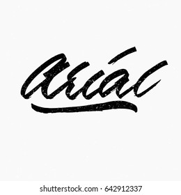 Arial. Ink hand lettering. Modern brush calligraphy. Handwritten phrase. Inspiration graphic design typography element. Cute simple vector sign.