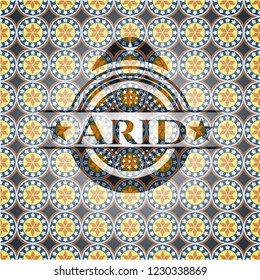 Arid arabesque style emblem. arabic decoration.