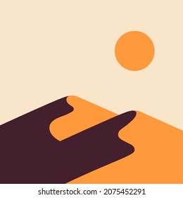 arid desert with retro colors suitable for your home wall decoration and can be used for other design needs