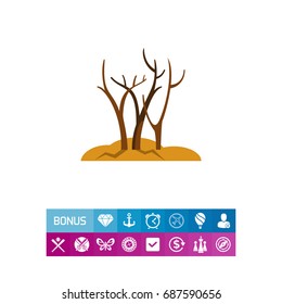 Arid land caused by drought vector icon