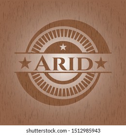 Arid retro style wood emblem. Vector Illustration.