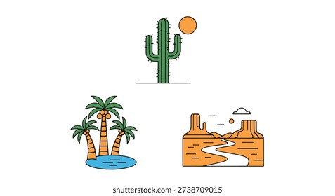 Arid Zone Line art bright abstract color vector