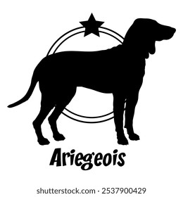 Ariegeois perro silueta, perro, razas de perro, logotipo, Vector, silueta, diseño de logotipo, animal, ilustración, icono, signo, diseño, negro, símbolo, mascota