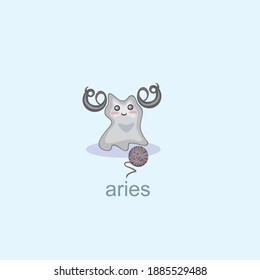 Aries. Astrological horoscope.Stock vector illustration of zodiac sign.