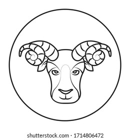 Aries black line icon. Zodiac sign. Astrology and horoscope. Predictions and human character. Element fire. Ruler Mars. UI UX GUI design element. Editable stroke.