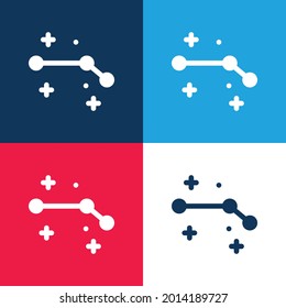 Aries azul y rojo cuatro colores mínimo conjunto de iconos