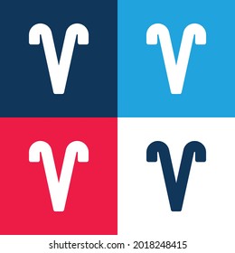 Aries blue and red four color minimal icon set