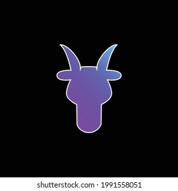 Aries Bull Head Front Shape Symbol Blue Gradient Vector Icon