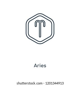 Aries concept line icon. Linear Aries concept outline symbol design. This simple element illustration can be used for web and mobile UI/UX.