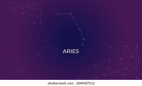 Aries constellation background. Zodiac sign