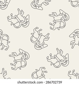 aries Constellation doodle seamless pattern background