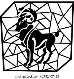 Aries constellation. Horoscope. Astrology. Mural on the wall