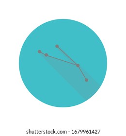 Aries constellation long shadow icon. Simple glyph, flat vector of web icons for ui and ux, website or mobile application