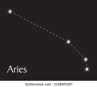 Aries constellation on black background.