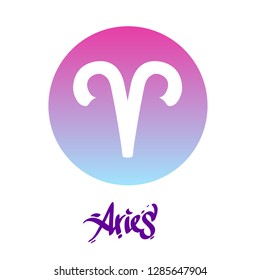 Aries constellation. Schematic representation of the signs of the zodiac.