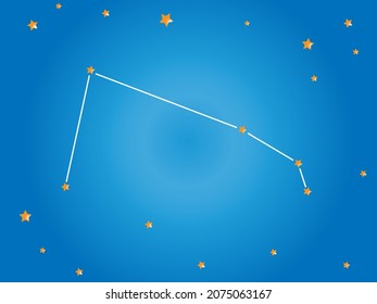 Aries Constellation stars in outer space. Zodiac Sign Aries constellation stars. Vector illustration.