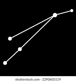 Aries constellation. Stick figure pattern on dark grey background